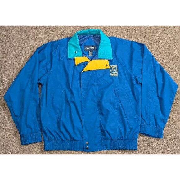 Vintage Team Excellence CBS 1994 Lillehammer Winter Olympics Jacket Men's Large - Picture 1 of 5